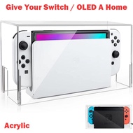 Narsta Display Dust Cover Box for Nintendo Switch Host Dust Cover NS Game Console Dock Protective Case Acrylic Hard Covers Switch Oled Accessories