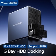 ACASIS 5 Bay HDD Docking Station 2.5/3.5 inch SATA HDD Enclosure for 120TB Capacity 5Gbps HDD Case