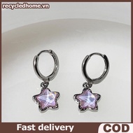 RC Gothic Cute Dream Fairy Moonlight Stone Star Pendant Earrings For Egirl Y2K EMO 2000s Harajuku Go