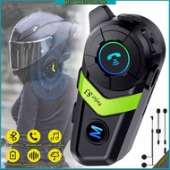 Bluetooth Answer 5.3 Motorcycle Helmet Headset Wireless Motorbike Headphone Bluetooth Headsets (S3 Green/Dual Microphone/800Mah)