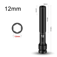 T&M ชุดบล็อก ลูกบล็อกยาว บล็อกดำ ชุดประแจไฟฟ้า 1/2" 4หุน เบอร์ 8-10-12-13-14-15-17-19-21-24 พร้อมกล่