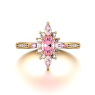 【復古系列】18K黃古典粉紅藍寶石 天然彩寶戒指 訂製設計 R050