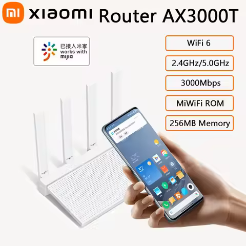 Original Xiaomi Router AX3000T 2.4G&5G WiFi 6 1.3GHz CPU 160MHz WAN LAN LED NFC Connection WiFi Repe