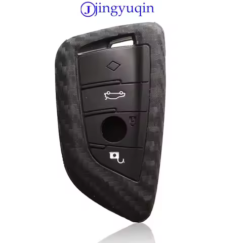 jingyuqin Remote Carbon Silicone Car Key Fob Shell Cover Case For BMW X1 X5 F15 X6 F16 1 2 5 7 Serie