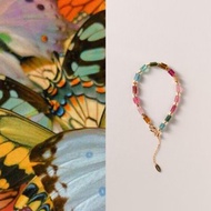 原創手工蝶漪小眾彩虹天然切面碧璽手串s925銀開運手鏈生日禮物