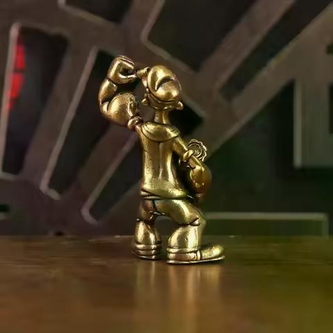 1/2Pcs Popeye The Sailor Man Brass Figurine Art Ornament For Home Office Desk Tea Table Car Desktop 
