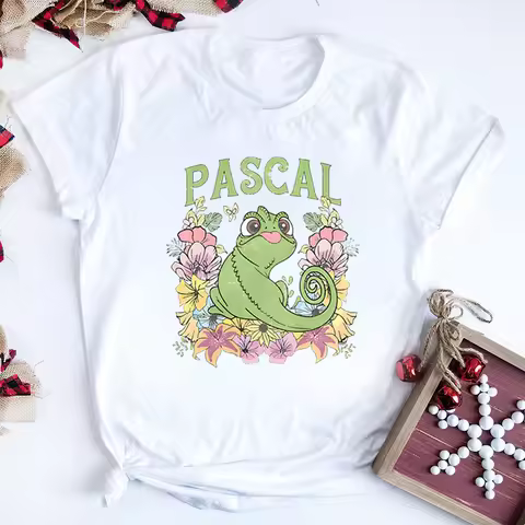 2025 Tangled Pascal Shirt Floral Rapunzel Family Shirts Magic Kingdom T-shirt Ecopt Short Sleeve Tee