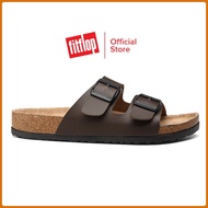 FITFLOPS_ GOGH MOC ADJUSTABLE LEATHER รองเท้าแตะผู้ชาย รุ่น YJ2-A27 รองเท้าแตะผู้ชายขนาดบวก ดำ น้ำตา