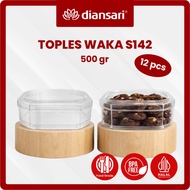 Bekas Kuih Raya Kedap Udara 500 gr WAKA Jar for Eid Cakes with 8 Sides and Thick Lid, Temperature Re