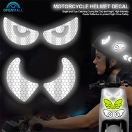 OPENMALL Reflective Motorcycle Helmet Decal Waterproof Glasses Devil Horn Creative Night Warning Sign Sticker Exterior Accessories E5V7