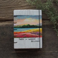 Wooden vintage notebook Acrylic paint . Notebook Handmade Diary 筆記本 journal