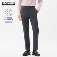 DAPPER กางเกงขายาว 4 Ways Stretch ทรง Slim-Fit สีเทา