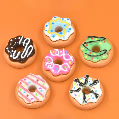 New Kawaii Resin Mini Flatback Donuts Cabochon Deco Parts Material Scrapbook Decoden Charms Crafts S
