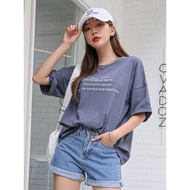 [100%New& Original]SHEIN DAZY Slogan Graphic Drop Shoulder Tee Shein