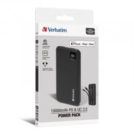 威寶 - Verbatim 10000mAh PD 3.0 和 QC 3.0 流動充電池 (連嵌入式充電線)｜66972｜