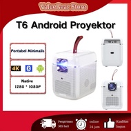 Proyektor T6 Pengiriman Mengantung Peningkatan Nativ Wi-Fi 6 Sistem Android 1080p 4K HD pemfokusan