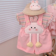 Ready Stock Fast Shipping Girls Summer Overalls One Week 2345 Years Old Baby Cartoon Summer Thin Sty