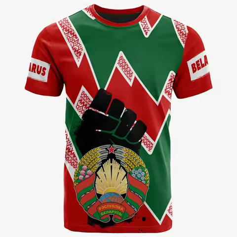 Belarus Men's T-shirts Casual Loose Round Neck Belarusian Flag BL Short Sleeve Tops Tees Men's Cloth