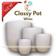 NEW White Classy Plastic Pots | Minimalist TIMBA | Pots for Plants Big Size ( Holes upon Request)