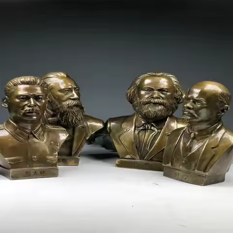 Bronze bust of four great men brass Lenin Marx Engels Stalin bronze handicraft Ornament Statue
