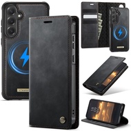 FZT For Samsung S25 S24 S23 S22 Ultra S25Plus S24FE S25edge S25Ultra Magnetic Wireless Charging Leat