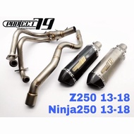 Exhaust Project79 Kawasaki Ninja250 / Z250 Full System Piping Ekzos Muffler Manifold Stainless Steel