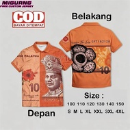 Unisex Short Sleeve Polo Shirt, Exclusive RM100 Malaysian Ringgit Banknote Print, Unique Design, Siz