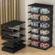 COD -Yomi-Hard Shoe Box With Lid Transparent Folding Cabinet ABS Super Hard PP Food Grade PET Clearl