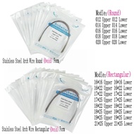 10 Packs Dental Orthodontic Round Wire Stainless Steel Ovoid Braces Wire 012 014 016 018 020 Upper/L