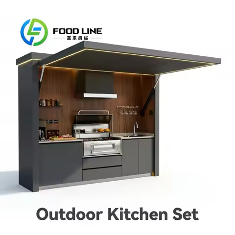 304 Stainless Steel Modular Outdoor Kitchen Set BBQ Grill Station Cabinet Island with Sink Drawer We