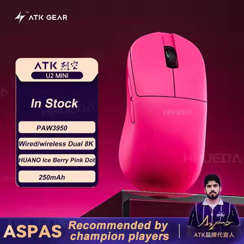 ATK Blazing Sky U2 Gaming Mouse Ultra Lightweight Wireless Bluetooth Mouse Tri-Model PAW3950 Dual 8k