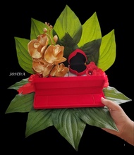 Sirih junjung Orkid 3D Siap Gubah dgn Bekas Cincin Dan Bekas Gelang / sirih junjung Artificial Hanta