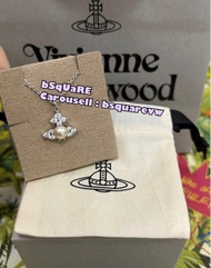 (有現貨！不用提問🙏🏻) 經典款 Vivienne Westwood FEODORA Pendant 合金 水鑽 土星 頸鍊 頸鏈 項鍊 項鏈 (保証正貨及全新) 銀色 香港專櫃已售罄👋🏻