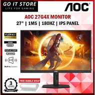 AOC 27G4X 27" 0.5MS 180HZ FHD FAST IPS G-SYNC COMPATIBLE BUILT IN SPEAKER GAMING MONITOR (HDMI / DP)