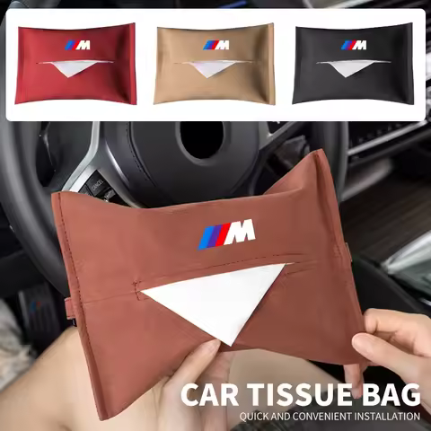 Car Armrest Box Seat Back Hanging Tissue Bag Cover For BMW M M2 M3 E46 E90 E60 F30 F10 E39 E36 F20 G