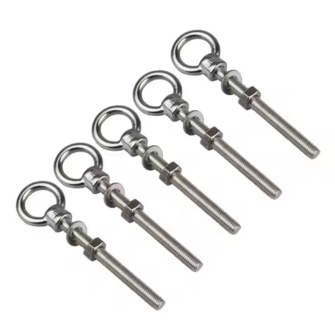JIS1169 Long Shoulder Lifting Eye Bolt With Nut Ring Loop Hole 316 Stainless Steel M6 M8 M10 M12