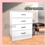 (READY STOCK) Chest Drawer|4 Layer Drawer Storage|4 Tingkat Laci|With Handles|Rak Baju|IKEA|QUALITY|