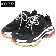 Balenciaga Triple S 男款運動鞋，黑色，25公分（524037），38碼（歐碼）[二手]