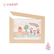 ROXUL Photo Frame, Rotatable Wall Decoration Wooden Kids Art Frame, Creative Family Portraits Change