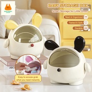 Dustproof Baby Bottle Organizer Desktop Sundries Storage Box Transparent Table Container with Up Lid