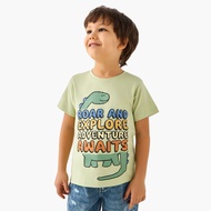 Babyshop Juniors Crew Neck Short Sleeve T-Shirt With Dinosaur Print