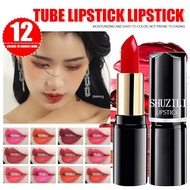 SHUZILI 12 Colors Matte Matte Long-lasting Moisturizing Lipstick Velvet Moisturizing Matte Lipstick 