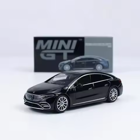MINIGT In Stock 1:64 Benz EQS 580 4MATIC Black 694 Diecast Diorama Car Model Toys