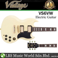 Vintage VS6VW Reissued Series Mahogany Body Double Cutaway HH Pickup Electric Guitar Vintage White (VS6 VW)