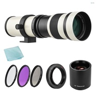 Camera MF Super Telephoto Zoom Lens F/8.3-16 420-800mm T Mount + UV/CPL/FLD Filters Set +2X 420-800m