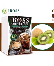 Boss Coffee Black บอสคอฟฟี่แบล็ค กาแฟอาราบิก้า ละลายได้ทั้งร้อนและเย็น 1 กล่องมี 10ซอง The iboss