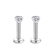 CANDYFANCY 16g 2/3/4mm Cubic Zirconia Triple Forward Helix Ear Cartilage Tragus Studs Earrings Lip P