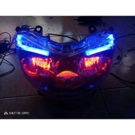 Ready Lampu Alis &amp; Devil Eyes Nmax Komplit L Custom Headlamp Reflektor