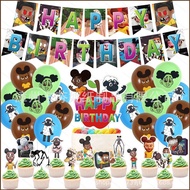 SQ2 amanda-the-adventurer Theme kids birthday party decorations banner cake topper balloon set suppl