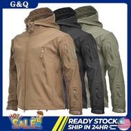 Men's Waterproof Jacket Windbreaker Jacket Motor Jacket Lelaki Sharkskin Jaket  Outdoor Jacket Hoodie Tactical Soft Shell